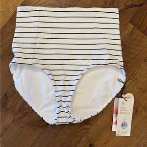 Calia Power Sculpt High-Rise Bikini Bottom - Stripe Black - XS - NWT